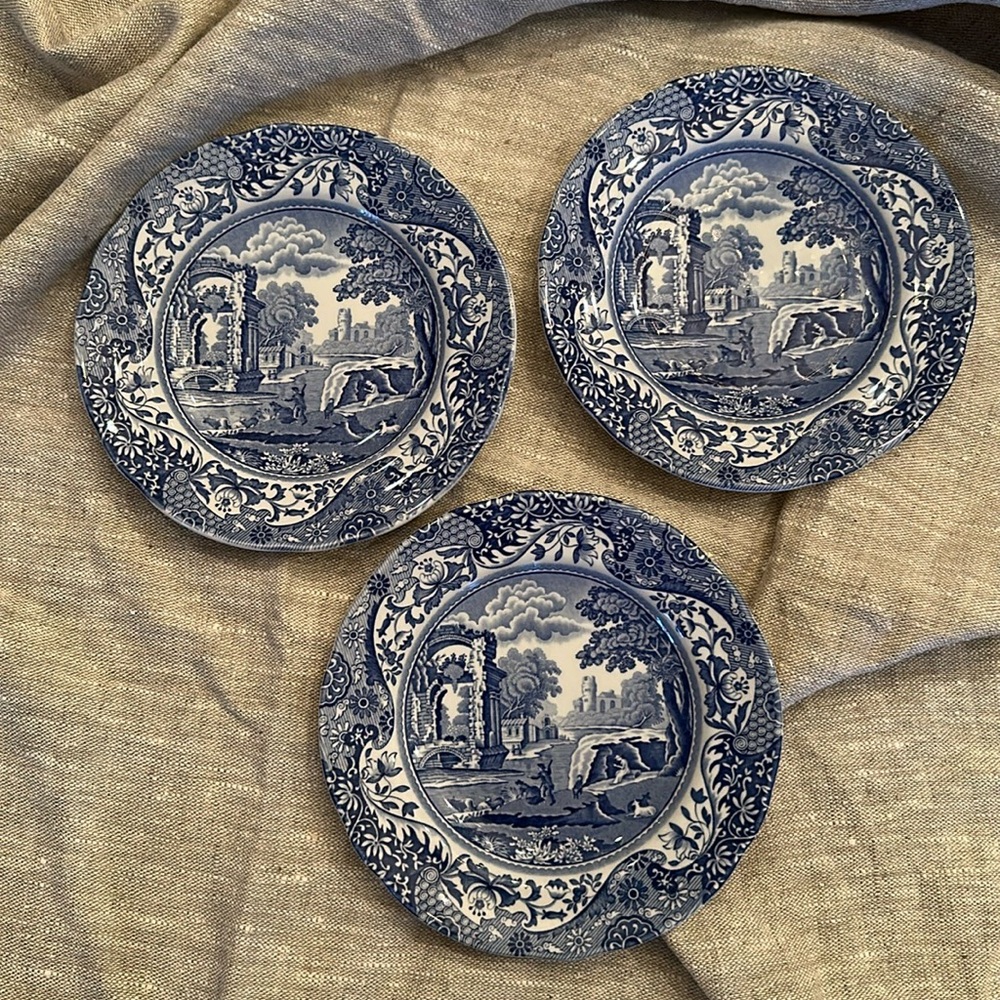 Spode Italian blue and white transferware bread and butter plate